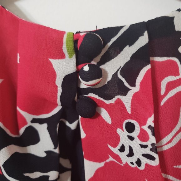 Pretty Navy Pinks & Green Floral Dress by Banana Republic Size 10 - Picture 8 of 9